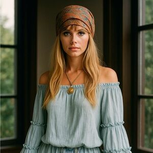 Baby Blue Bell Sleeved Hippiechic Tunic